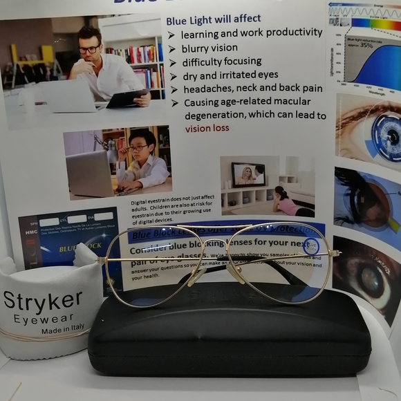 New Computer Aviator Glasses with Blue Block Lens - Picture 9 of 9